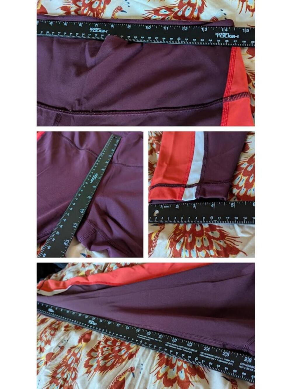 Lululemon Kick Serve Sweat Tight 6 Bordeaux Drama Red Colorblock Leggings Hokies - Picture 5 of 6